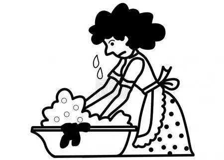 在露台上的女人.矢量绘图