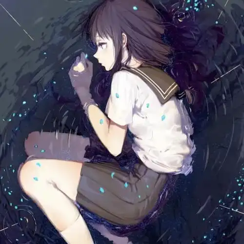 失恋缩成一团女生漫画头像图片