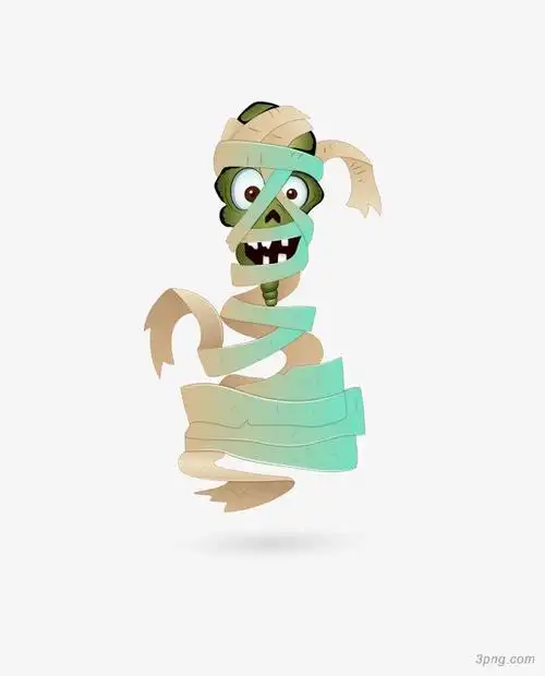 卡通恐怖木乃伊png素材透明免抠图片-其他元素