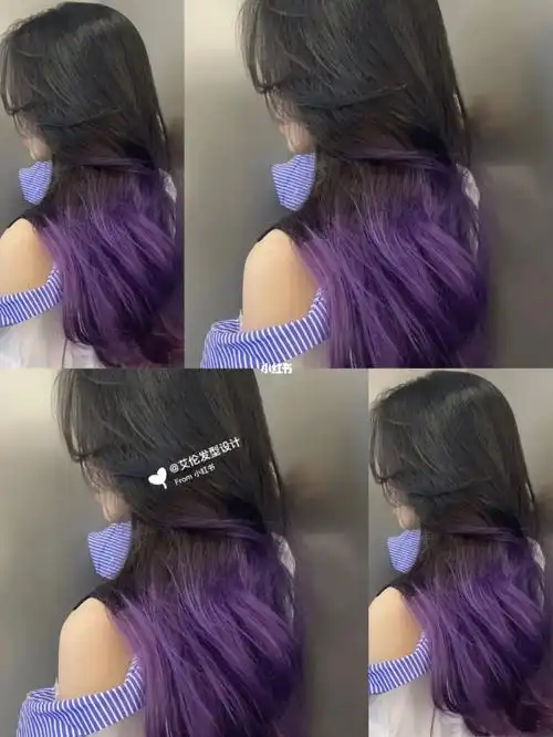 2022最流行紫灰发尾染发色巨显白可甜可盐