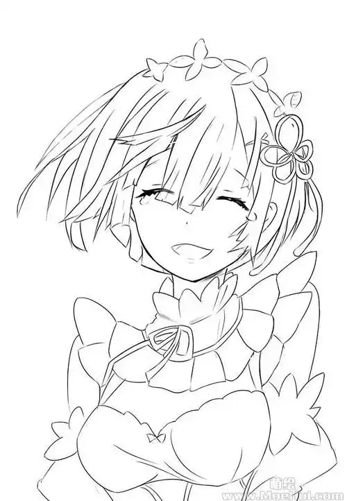 蕾姆动漫人物线稿