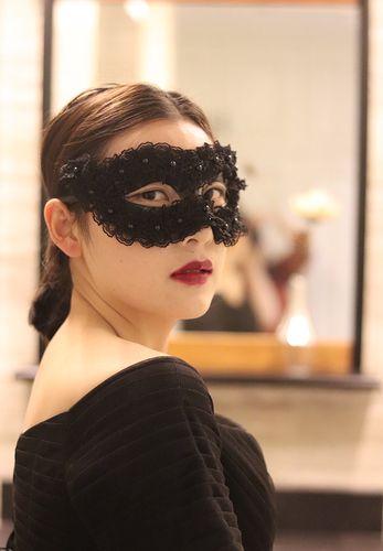 万圣节圣诞节日节庆表演美女女款假面舞会派对面具歌手蒙面黑色潮