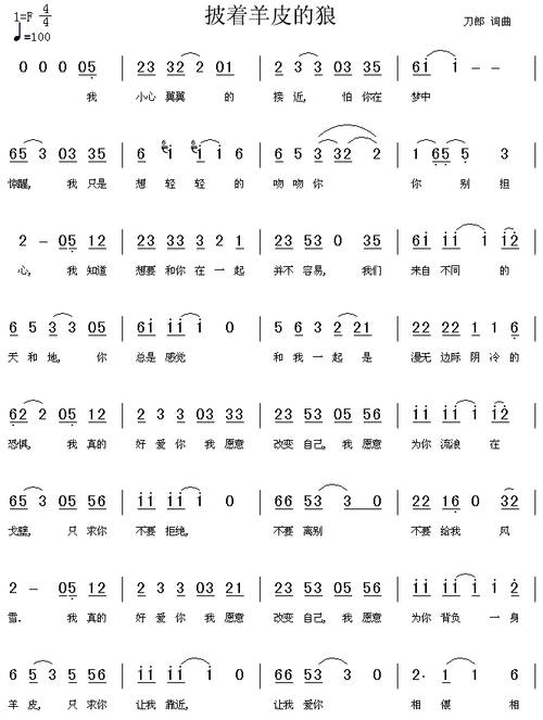 披着羊皮的狼 歌词