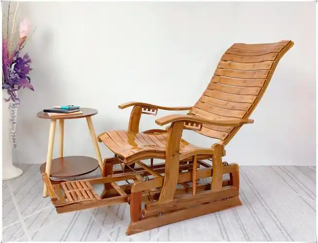 竹摇摇椅逍遥椅躺椅秋千睡椅休闲椅老人摇椅家用午休阳台经典加厚款不