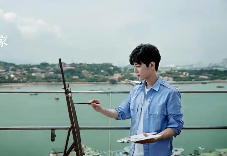 肖战画的海边沙滩画