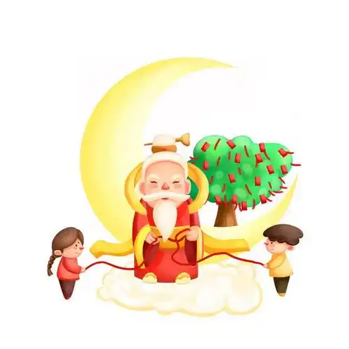 卡通月老为男孩女孩牵红线8138380矢量图片免抠素材免费下载 人物素材