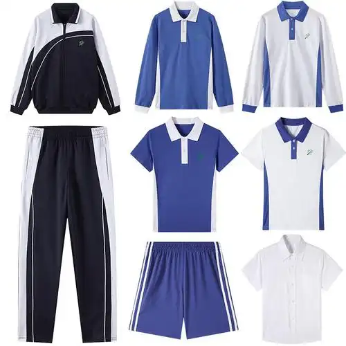 深圳中学校服夏季速干初中生男女短袖上衣短裤高中长裤中学生班服