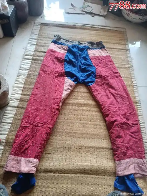 怀旧老手工补丁拼接百家布裤
