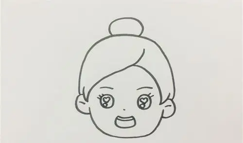 正脸丸子头怎么画_简笔画教程_简笔画大全