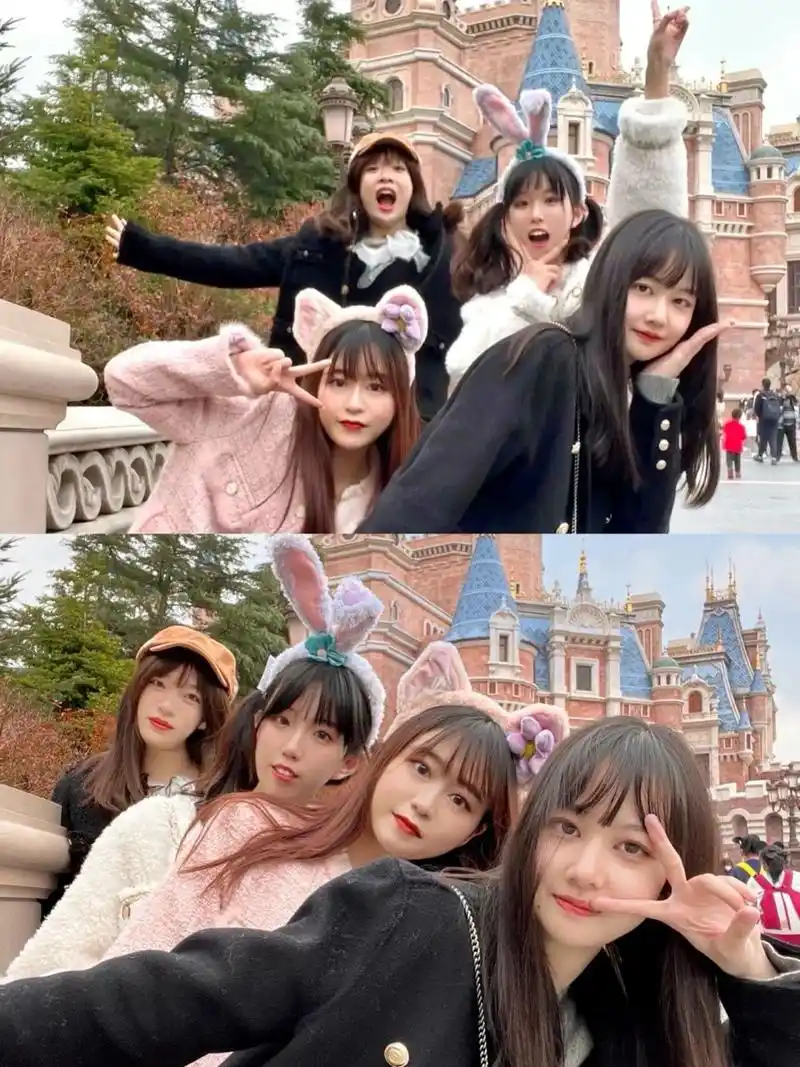 四人拍照|这些姿势太适合闺蜜拍照啦91 初中闺蜜四人一起去迪士尼