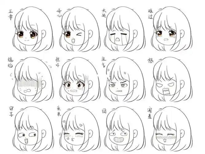 q版人物12种表情的画法画久久17100