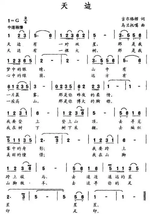 天边葫芦丝简谱