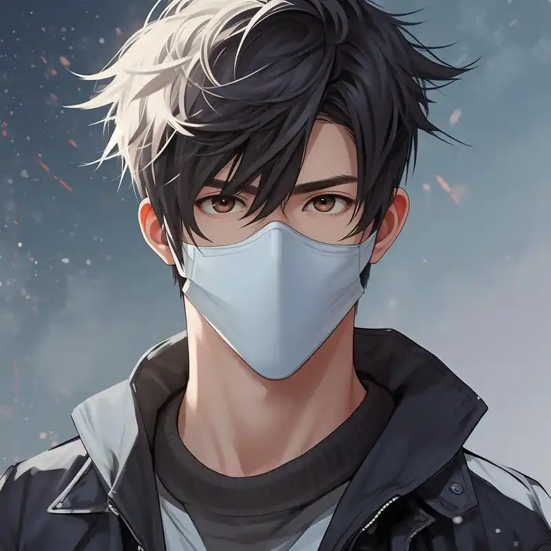 二次元头像男90高冷帅气戴口罩01