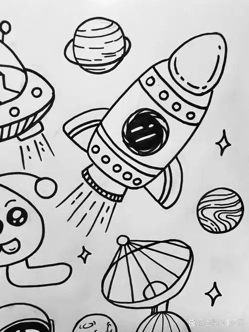 8|100挑战100张简笔画素材 太空宇宙篇