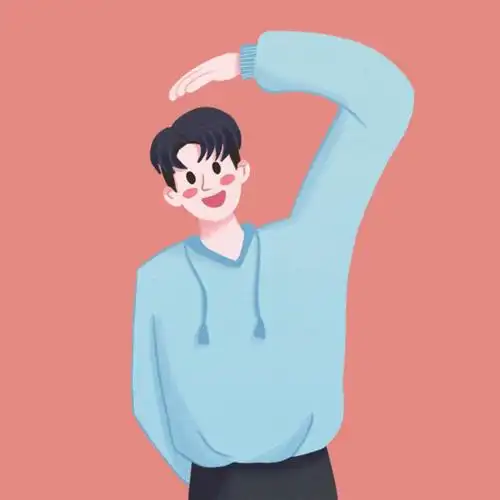 男生比心插画情侣头像