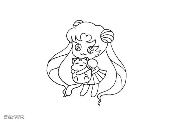 q版水冰月简笔画画法步骤