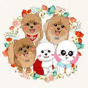 宠物动物猫咪狗狗半写实插画q版卡通转手绘头像画像设计定制