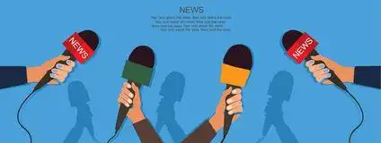 新闻采访简笔画新闻联播标志简笔画坐着新闻播报员简笔画新闻报纸简笔