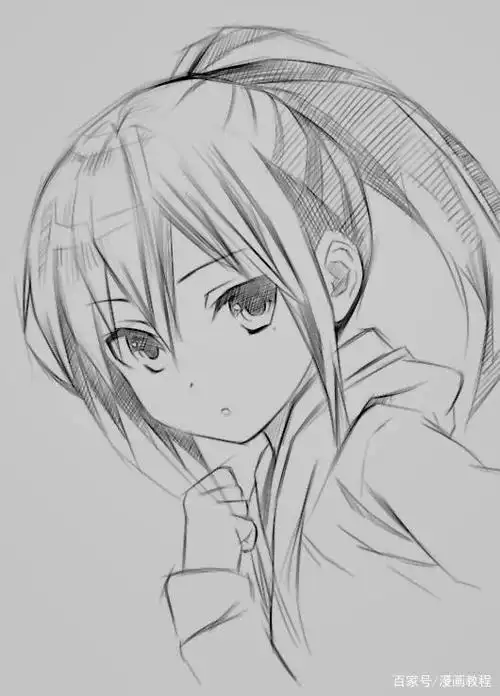 手绘日漫《约会大作战》素描风崇宫真那,漫画教程