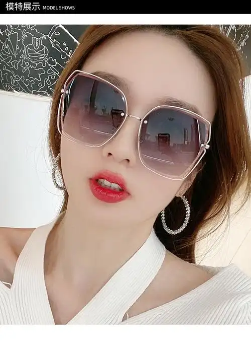 yunsijun 轻奢2021新款女高档太阳镜眼镜偏光墨镜 金框茶色片