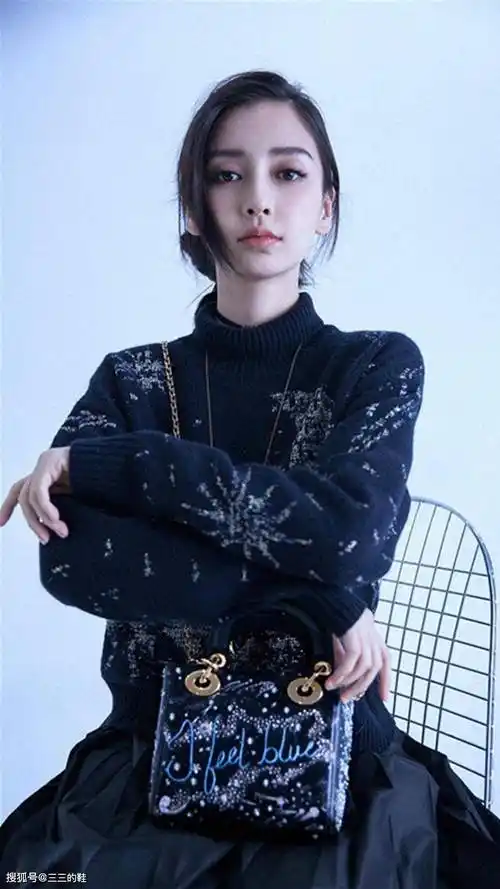 angelababy高冷大片性感黑色复古twingirls高跟鞋