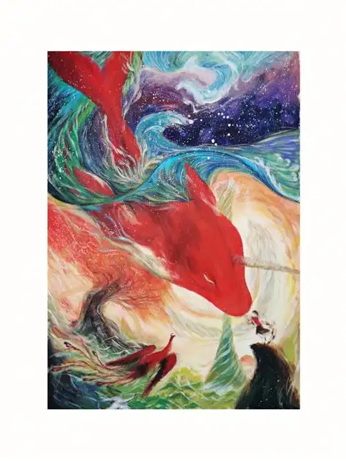 水粉画大鱼海棠