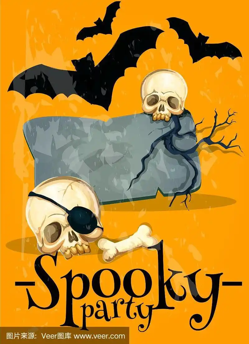幽灵万圣节派对的邀请海报