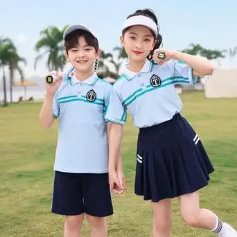 幼儿园园服套装夏季小学生班服六一运动服儿 童短袖校服两件套