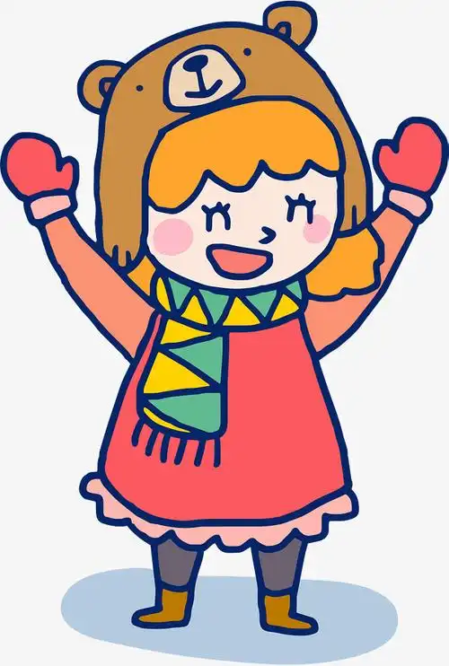 手绘插画创意小清新的开心热闹垂耳狗