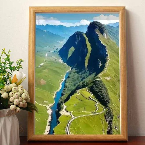 鸡你太美山水画白云搞笑青山流水油画爱坤装饰画肖像画ikun创意礼 坤