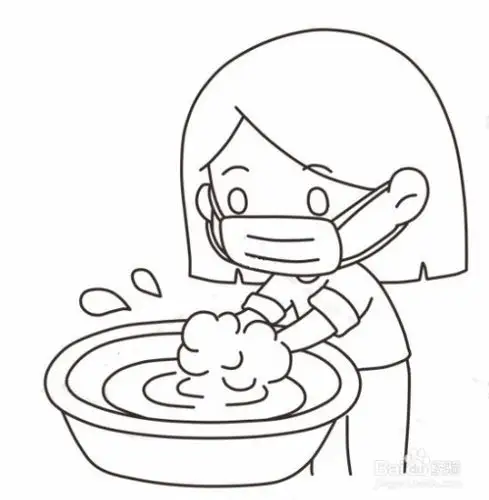 讲卫生,勤洗手简笔画