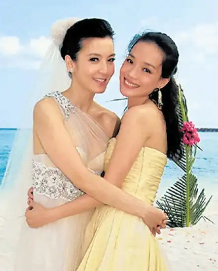 婚礼上与闺密舒淇分享快乐