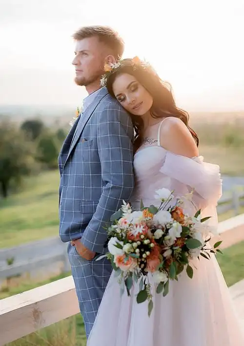 夕阳下的浪漫唯美婚纱照图片素材下载(图片id:1164089)_-新人情侣