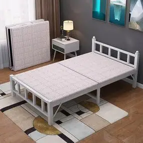 折叠床单人家用办公室午休床便携出租房简易双人1.2米硬板铁架床
