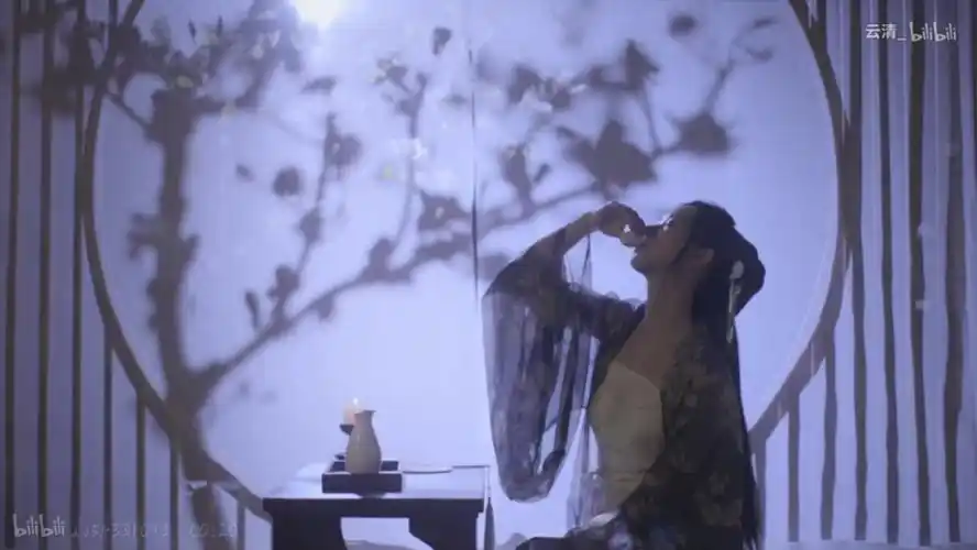 古风素材女主视觉喝酒