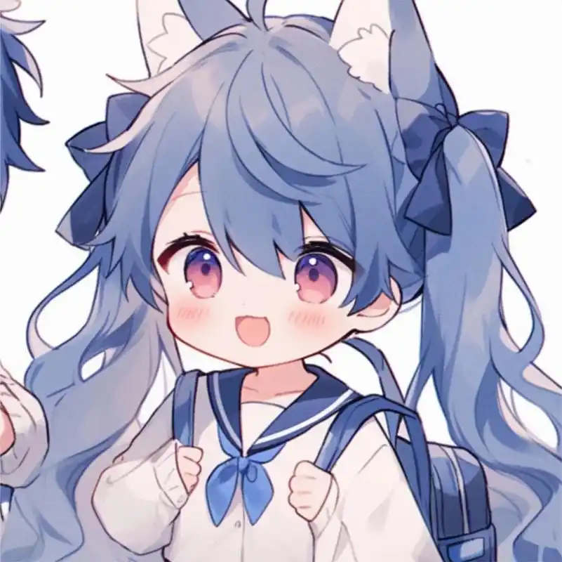 动漫情侣头像|双马尾小宝 midjourney绘制 ps改良 搬运请标明出