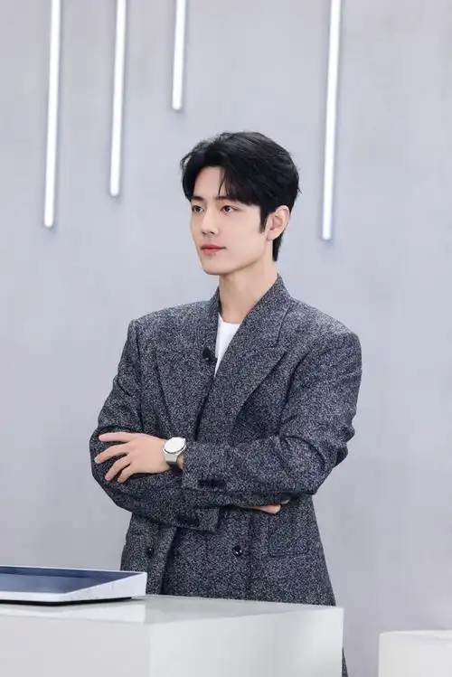 肖战花灰色西装写真