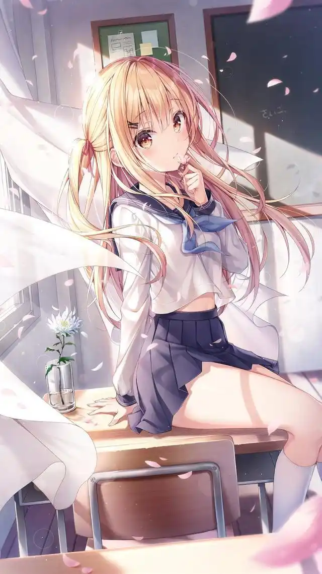 校园风少女插画,不同款式的日式校服,衬托出不同风格的小姐姐