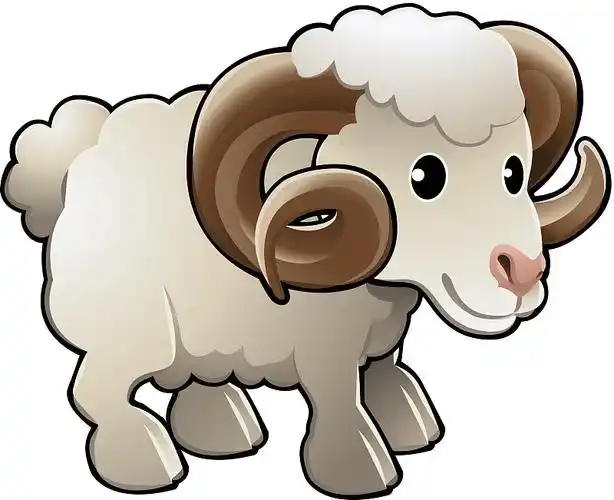 可爱的公羊羊农场动物矢量插图图片