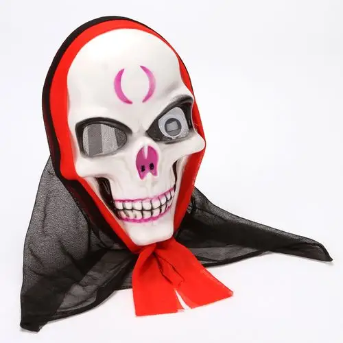 万圣节恐怖小鬼头面具 加布面具 加眼恐怖整人面具骷髅头面具现货