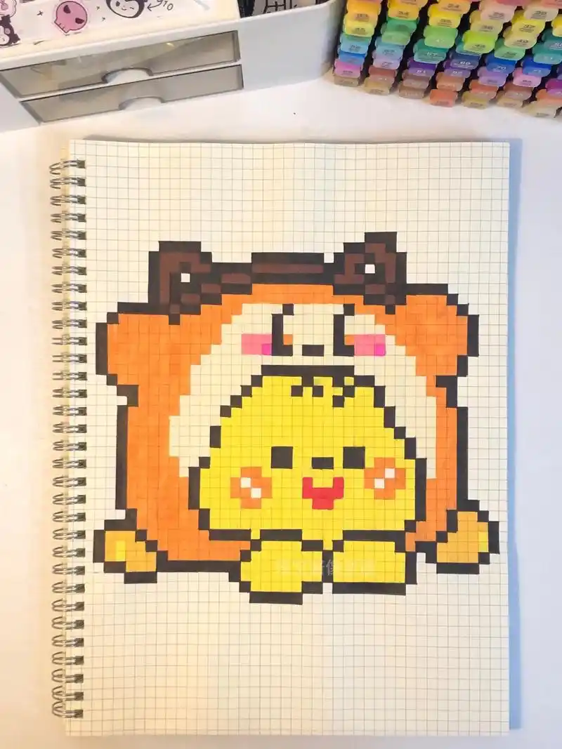 a4规格小海狸当当 临摹图纸～#像素画 #像素画教程 #教你 - 抖音