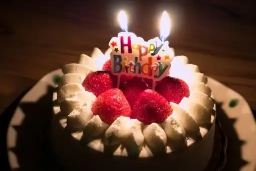 照片素材(图片): 在生日蛋糕上点燃蜡烛1