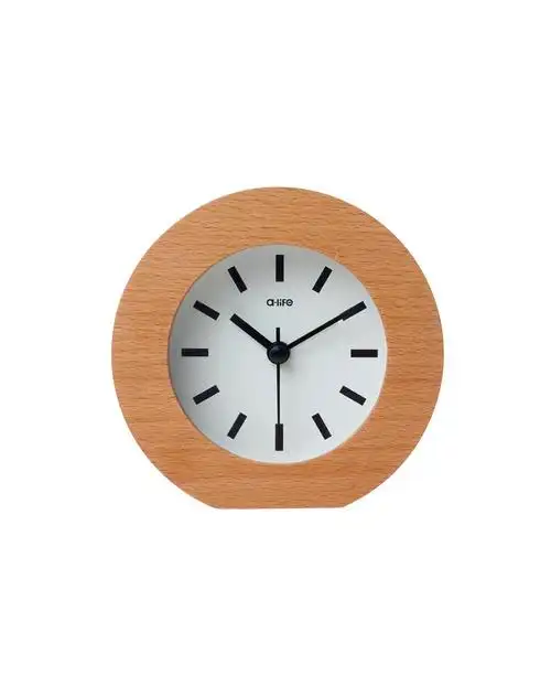 最生活a-life木原色榉木圆形闹钟e-3002_唯品会