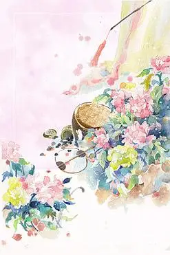 卡通水彩绘画海报背景