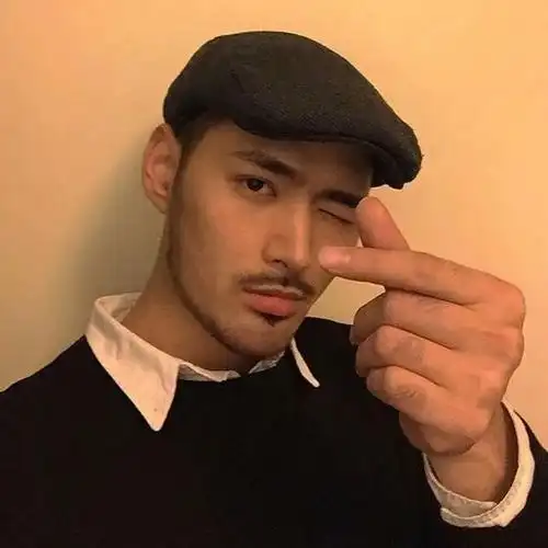 鸭舌帽小胡子老派男人头像