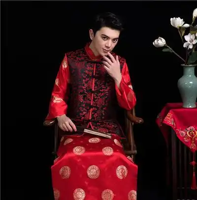 新款男士秀禾服#(服饰配品)#(红色喜服)#(婚礼服饰)#(婚礼服装)#(结婚