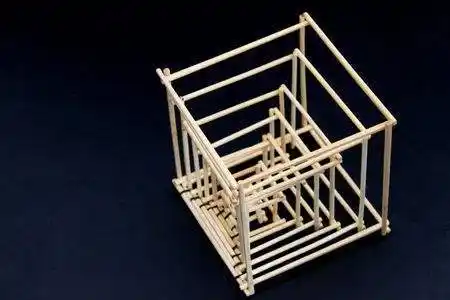 作业:用线材(棉签,一次性筷子,吸管等材料)或面材(卡纸)插接组合的