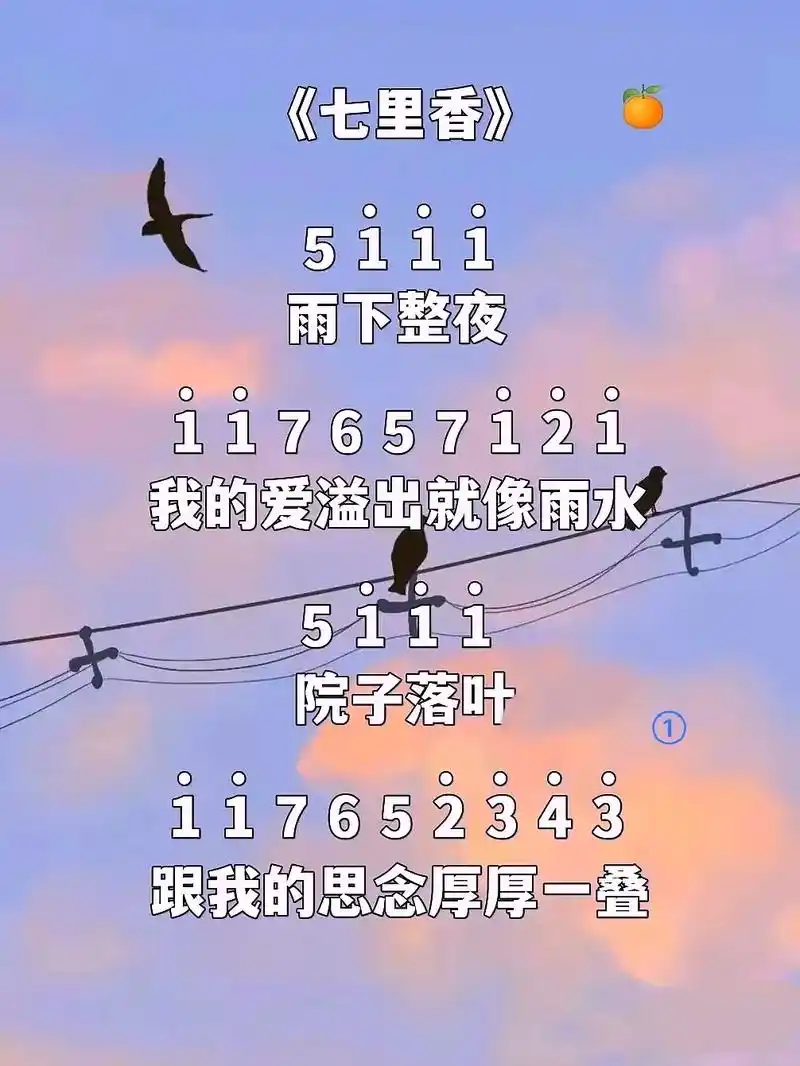 《七里香》光遇琴谱,钢琴简谱入门级~#光遇sky #光遇 #钢琴简谱