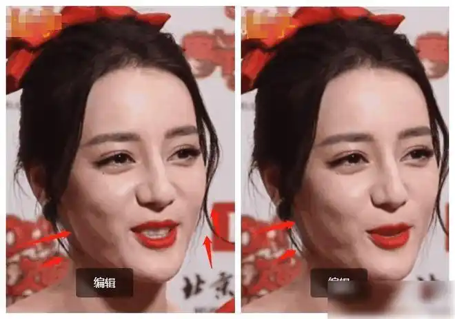 迪丽热巴春晚采访疑脸崩妆浓粉厚脸肌肉凸出几条法令纹太显老