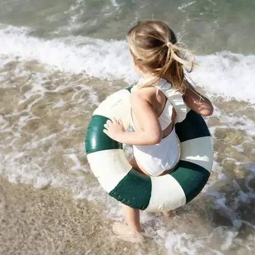 复古泳圈儿童宝宝游泳玩水洗澡海边充气游泳甜甜圈加厚浮圈防侧翻